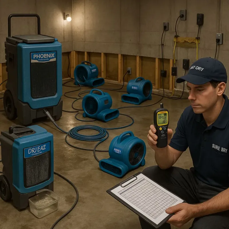 Structural Drying and Dehumidification process in Byhalia, MS